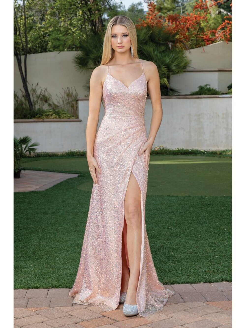 NEW BLUSH Evening Gown Floor Length Formal Elegant Stunning 4303